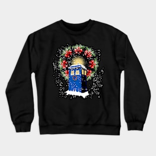 A WARM AND CONFORTABLE TARDIS IN THE SNOW STORM Crewneck Sweatshirt